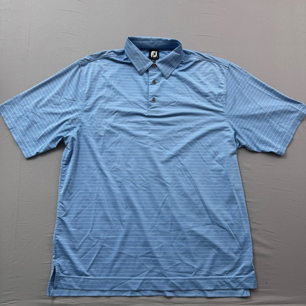 FootJoy Mens‎ XL Blue White Striped ProDry Short Sleeve Golf Polo Shirt